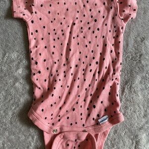 Pink Polka Dot Baby Onesie